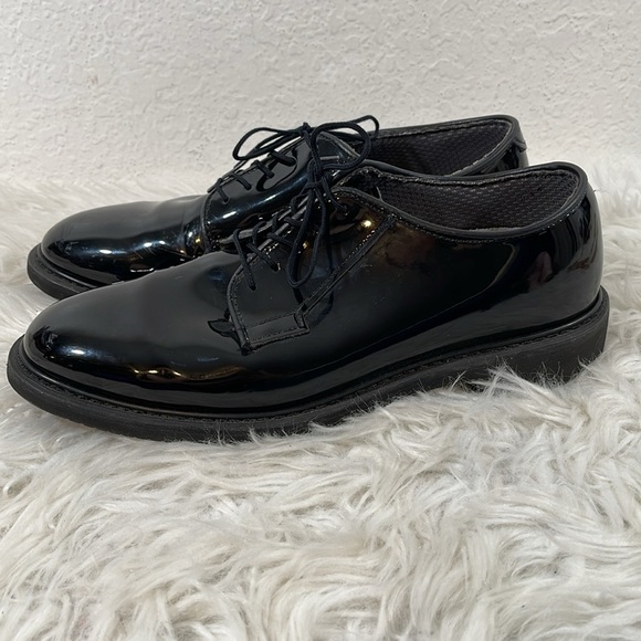 BATES LITES High Gloss Patent Leather Black Oxford Military Dress Shoes Size 8.5 - Picture 7 of 12